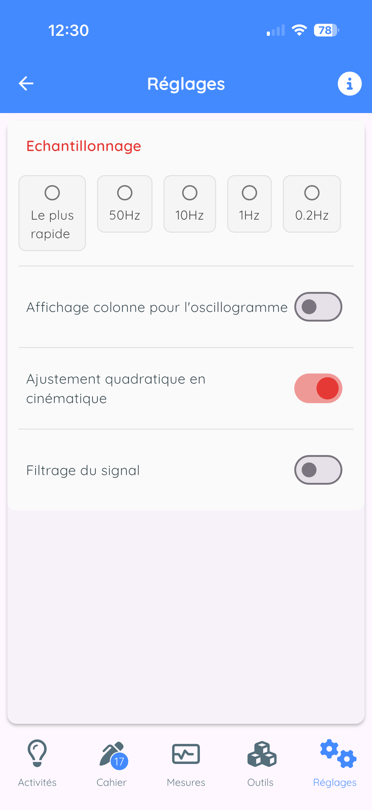 Data settings